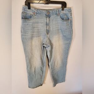 Light Blue Denim Cropped Jeans